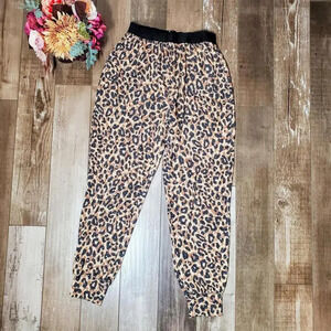 PINK Victoria's Secret Animal Print Sleepwear Pants Tan Black Size Medium EUC